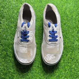 Vans Era Repeat Gray/Off White All Over Print Logo Skate Shoes